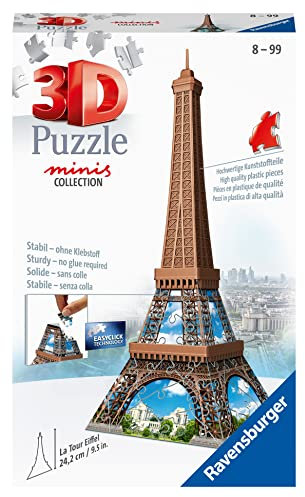 Ravensburger 3D Puzzle 12536 - Mini Eiffelturm - Miniaturversion des berühmten Wahrzeichens aus Paris zum Puzzeln in 3D - ab 8 Jahren