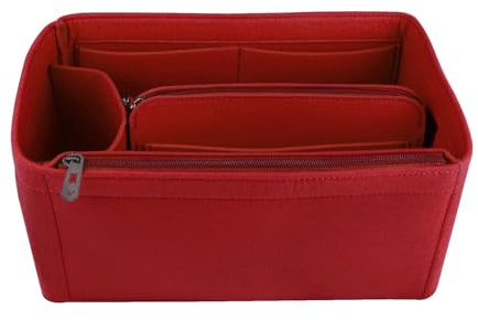 NOTAG Taschenorganizer Filz Tasche Organizer Einsatz Handtasche Multi-Tasche Tote Organizer Tasche Kosmetiktasche(rot, klein)