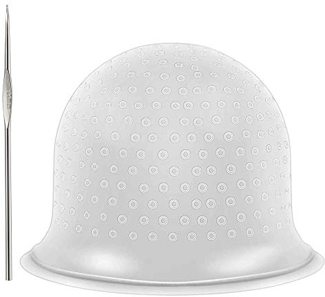 Silikon Strähnenhaube，Haar hervorhebung kappe Haare färben kappe Wiederverwendbare Highlight cap mit Haken Coloring cap，für Frauen und Mädchen blast