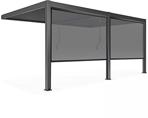 Oviala Pergola bioclimatique adossée 3x6m et 2 Stores 2,66 x 2,34m
