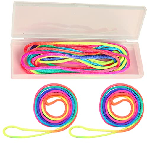 Toyvian 1set Cats Cradle String Toys for Boys and Girls Interactive Hand Games Portable Finger Playthings for Parties and Family Fun Includes Strings Box