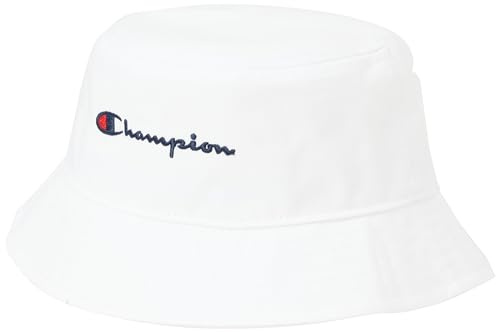 Champion Unisex Kinder Icons Accessories Junior Caps-805977 Light Woven Cotton Twill Small Script Logo Fischerhut, Weiß, S-M