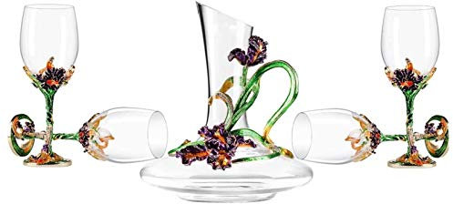 decanter per whisky Calice in vetro di cristallo Decanter per vino Portabottiglie Decorazione per la casa in stile europeo Bicchieri da vino Abito