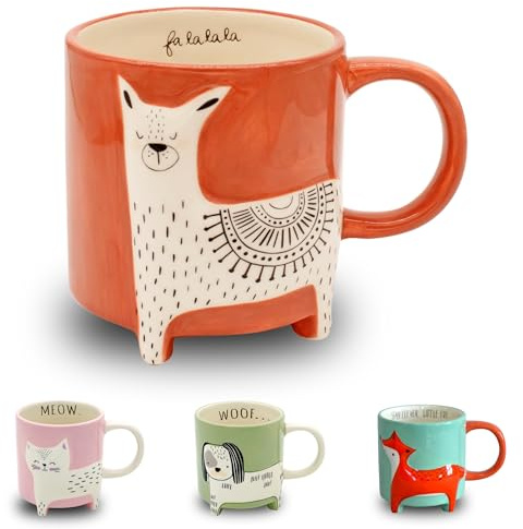 Winkee Cute Animal Lama–Tasse Kaffeetasse Teetasse XXL | Großer Kaffeebecher im süßen Lamadesign, ca. 500 ml, originelles Geschenk für Tierfans und Kaffeeliebhaber