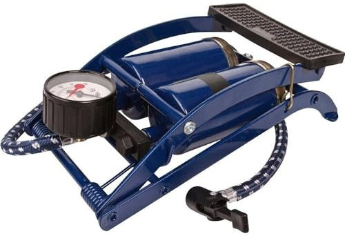 Twin Double Barrel Cylinder Air Inflator Foot Pump - Suitable For Car, Van, Bicycle | Bike Tyre Pumping Tool, Durable Wheel Repair Cycling Accessory, Tyres