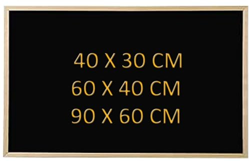 NTEK Chalk Boards for Walls Wooden Frame Chalk blackboards, Blackboard Smooth Surface Easy to Use, Wooden Framed, Creativity, Office, Schools, Signs, Menus, Messages (Black, 60 X 40 CM)
