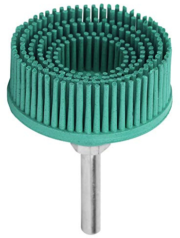 2 Inch Bristle Disc Emery Rubber Abrasive Brush Polishing Grinding Wheel for Burr Rust Removal Metal Finishing and Cleaning Suitable for Electric Drill (Green)