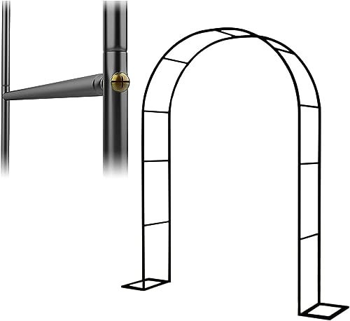 sjdoPulse Outdoor Metal Garden Arch Heavy Duty Rose Arbor Climbing Plants Support Archway Large Wedding Arches 140Cm 180Cm 240Cm 120Cm Wide,W120cm x H220cm