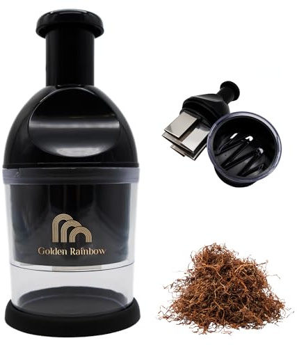 HSPT Golden Rainbow Picadora manual de tabaco 10i - Cortador de prensa manual para tabaco de corte fino con hoja de acero inoxidable - Trituradora y molinillo perfecto para máquinas de liar