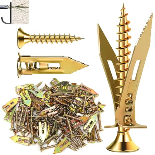 DAYALO 20 Stück Hohlraumdübel Metall, 12 x 40mm Gipskartondübel Selbstbohrender mit Schrauben ohne Vorbohren in Gipskarton, Rigipsdübel für Gipsfaserplatten, Trockenbau Dübel