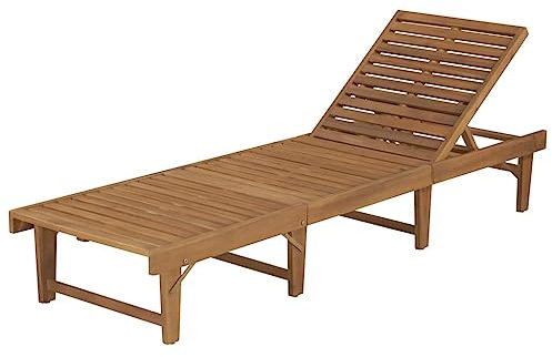 HETFTJN Freibad Liege Strandkorb Loungesessel Outdoor Saunaliege - Sonnenliege Klappbar Massivholz Akazie für Garten Outdoor Camping Balkon