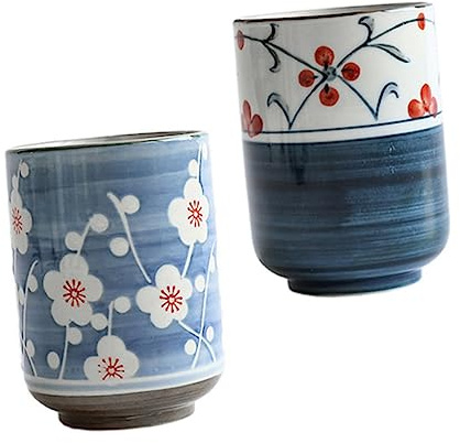 Ciieeo Tazas de Té de Cerámica Japonesas 2 Piezas para Infusión