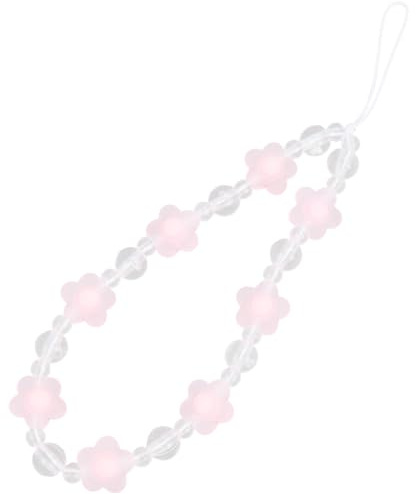 craspire Handyanhänger Für Damen Universeller Handyanhänger Blumenperlen Handgelenksschlaufen Perlen Rosa Handy Lanyard Freisprech Schlüsselanhänger Für Kopfhörer Geldbörse Rucksack Die Meisten