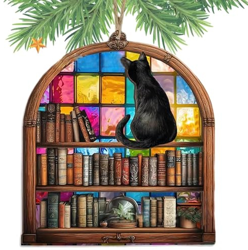 Adornos para ventanas captadores de luz, colgante de vidriera conmemorativo de gato - Colgante conmemorativo de vidrieras de colores - Decoración de pared con patrones claros para jardín, pared, venta