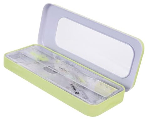 CAXUSD 1satz Zeichnungswerkzeug Set Für Schüler Teiliges Kit Mit Und Winkelmesser in Grüner Metallbox Für Schule Büro Und Zuhause
