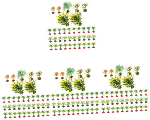 LALAFINA 148pièces Modèle Réaliste pour Diorama Décoration De Miniature Accessoires De Jardin Artificiels pour Table Sable -