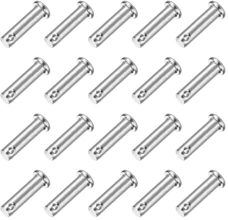 QUARKZMAN 20Pcs M8 x 30mm Perno a Cerniera Monoforo, 304 Acciaio Inossidabile Perno a Testa Piatta per Aggancio Rimorchio, Installazione Mobili, Attrezzature Industriali