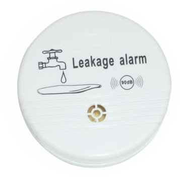 UKCOCO Détecteur De Fuite Eau Haute Sensibilité sans Batterie Alarme Forte pour sous-Sol Cuisine Salle De Bain Capteur Inondation Compact