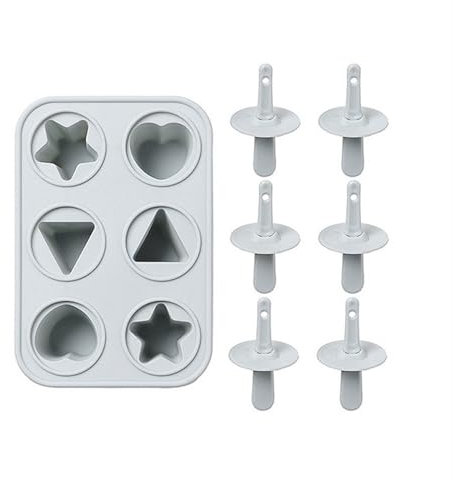 Molde de helado, 6 moldes para polos de hielo con palos, mini máquina de helado de silicona, moldes de silicona para polos de hielo, reutilizables para niños, herramientas de cocina para el hogar