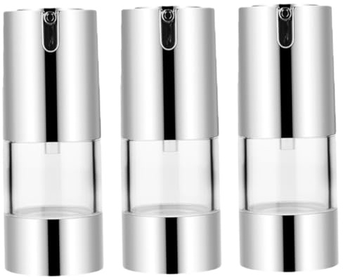 EPIGEIST 3pièces Flacons Pompe sans Air Lot de Contenant De Lotion Vide Flacons Distributeurs à Pompe pour Crème Visage Voyage Étanches Petites Adaptées