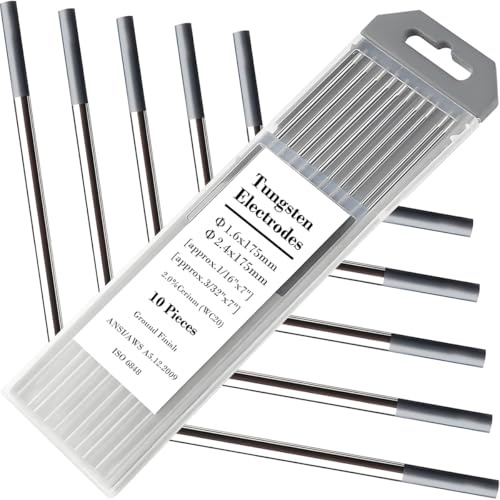 EATBALE Welding Tungsten Electrode for TIG Welding (Grey WC20/EWCe-2) 98% Tungsten and 2% Cerium Oxide 10 Pcs 3/32 x 7 & 1/16 x 7 Professional Wolfram Electrode for TIG Polishing Grinding