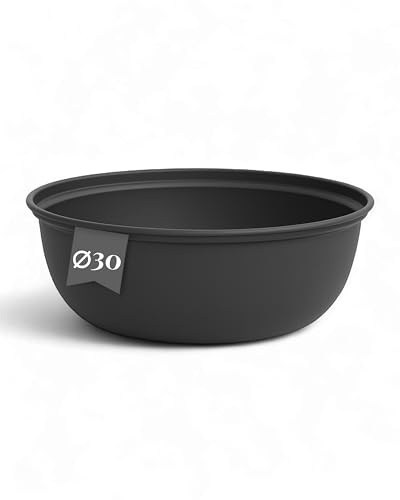 Livlig53 LIVLIG Waschschüssel Metall I Metallschüssel ø33cm I Dekoschale, Miniteich, Wasserschale Garten, Pflanzschalen für draussen I Anthrazit