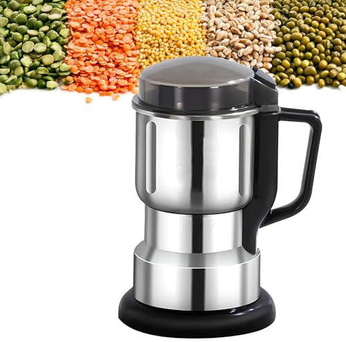 Grinder Eléctrico de Acero Inoxidable, Molino de Piedra de Molienda Comercial, Molinillo de Especias Eléctricas, 600 G, Para Hierbas Secas, Maíz