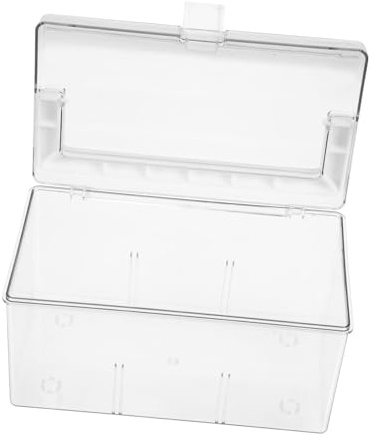 HEMOTON Boîte Pharmacie Transparente Portable avec Couvercle Capacité Spacieuse et Structure Rigide Rangement Compact pour Médicaments et Accessoires à Domicile et Bureau