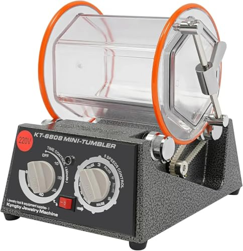 DIKAMAN Lucidatrice per Gioielli, Mulino a Sfere for lucidatura, lucidatrice Rotante for Gioielli da 60 W, for, Controllo a 5 velocità con 500-3000 Giri/min