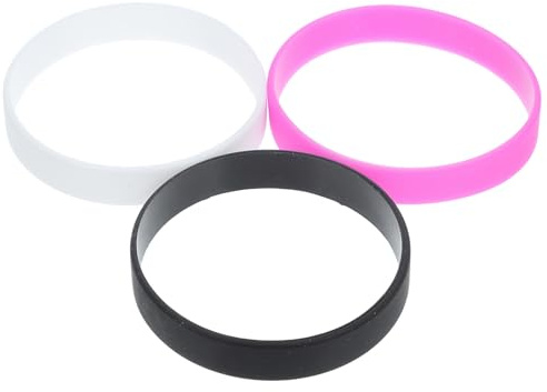 Kichvoe 3 Stück pack Dehnbare Silikonarmbänder für Erwachsene in Weiß Schwarz und Pink Elastische Sport und Partyarmbänder für Veranstaltungen Alltag und Geschenk