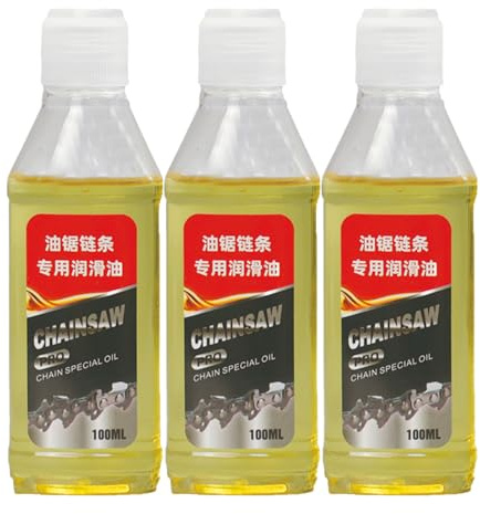 Lot de 3 Huile De Lubrification De La Tronçonneuse, 100 ML De Lubrifiant Synthétique À La Rouille, Huile De Scie À Chaîne, Huiles De Tronçonneuse pour La Tronçonneuses De Batterie, Solvant Pénétrant