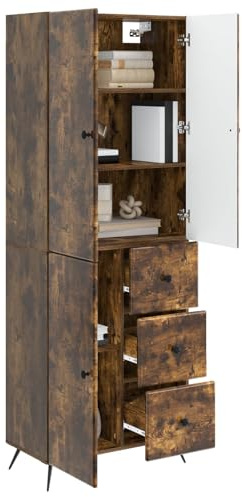 vidaXL Schrankset 2 pcs Geräucherte Eiche Holzwerkstoff, Stylisches Set, praktische Möbel, platzsparende Anordnung, für Garten oder gemütliche Innenräume