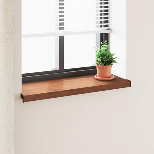 Soglia finestra in PVC marrone 100x30x4,5 cm, davanzale interno esterno tagliabile in lunghezza, facile da installare con adesivo, resistente all'acqua per piante e decorazioni