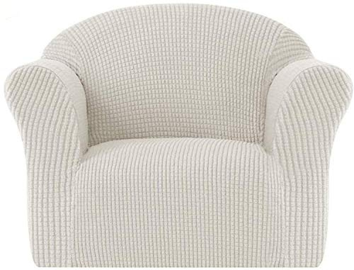 Hög stretch mini sofföverdrag för barn – mjuk 1-sits fåtöljöverdrag för barn och småbarn – hållbar kappa för babymöbler skydd (vit)