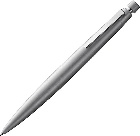 Lamy 2000 silver Druckbleistift – edler Minenbleistift im samtmatt polierten Gehäuse aus Edelstahl – perfekt ausbalanciert – Bleistift mit Feinstrichmine M 40 in Strichbreite 0,7 mm & Radiertip