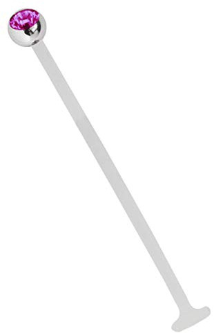 Modern Nature Piercing-Schmuck Lippenpiercing Teflon Labret mit Zirkonia Kugel. Individuell geeignet als Lippenpiercing, Mundpiercing, Zugenpiercing und Ohrpiercing.