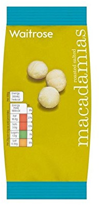 Roasted Salted Macadamia Nuts Waitrose 100g - Pack of 2