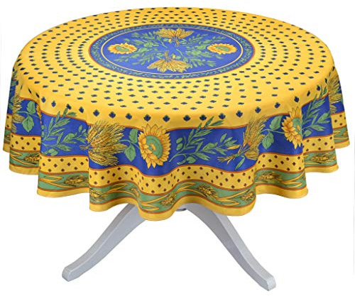 Tournesol Yellow 70 Round French Provencal Polyester Tablecloth