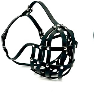 L&J Pets UK Leder-Maulkorb für Hunde – Leicht, Robust & Bequem – Perfekt für Boxer & andere Rassen (B2, Schwarz)