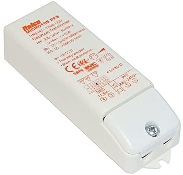 Relco RN9140 Micro LED Trafo 105 PFS 12V Transformator Netzteil für LED (3-55W) und NV-Halogen (20-60W)