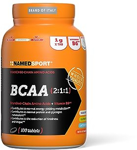 NAMEDSPORT SUPERFOOD BCAA 2:1:1 | EAA Aminoacidi Essenziali e Ramificati con Vitamina B6 | Recupero Muscolare e Sintesi Proteica | Intra Workout Palestra | 100 Compresse