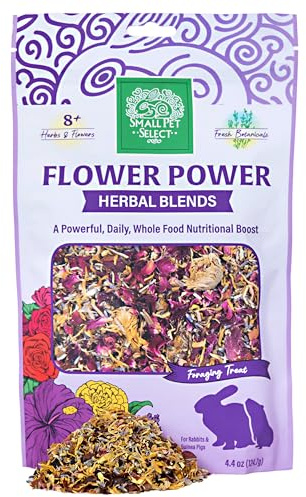 Small Pet Select - Flower Power Herbal Blend, a Natural Herbal Treat for Rabbits and Guinea Pigs, 4.4oz
