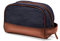 DRAKENSBERG Canvas Kulturbeutel Herren 'Glen' - Klassische Vintage Kulturtasche, Leder, elegant, edel, nachhaltig, 5L - Marine-Blau, DR00197