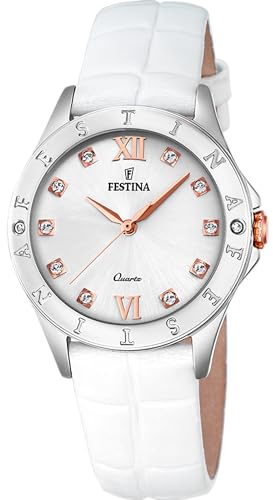 Festina Analoge Damenuhr Lederarmband – Quarzwerk – Elegante Damenarmbanduhr im Vintage-Stil – Wasserdicht 5 ATM – F16929 – Special Prices