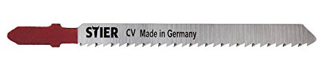 STIER Stichsägeblatt, ST3101, 20 Stück, Schnittlänge 75 mm, Zahnteilung 2,5 mm, perfekt geeignet zum Zuschneiden von Holz, Arbeitsplatten, Verbundplatten, CV-Stichsägeblatt