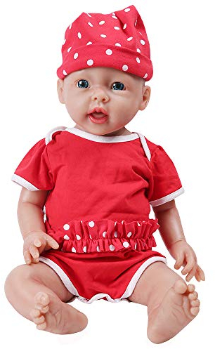 IVITA Ganzkörper Silikon Reborn Baby Puppe Neugeborenes Baby Puppe echte Baby Doll handgemachte Blaue Augen weiche Babypuppe Mädchen (WG1515-50cm-4028g-Mädchen)