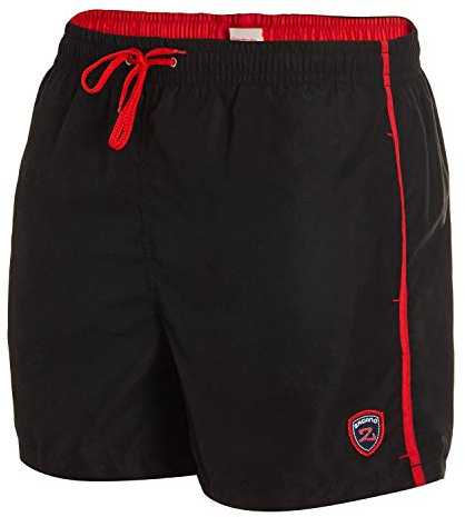 Zagano badbyxor herr pojkar badshorts herr simbyxor boardshorts för män sportbyxor korta, badbyxor herr lång S–6XL, tillverkade i EU, svart, 4XL