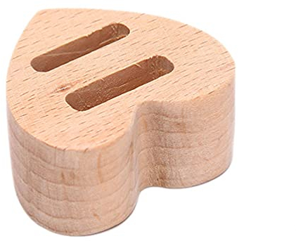Rustikaler Holz-Ringträger-Halter, Ständer, Doppelring, Holz, Aufbewahrungsbox für Hochzeit, Verlobung, Antrag (Herz)