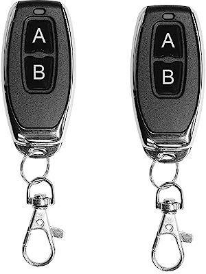 QIACHIP RF Wireless universal Fernbedienung, 433 MHz kabellose Transmitter Schlüsselanhänger 1527 Lerncode 2 Tasten, für die Verwendung mit QIACHIP Empfänger