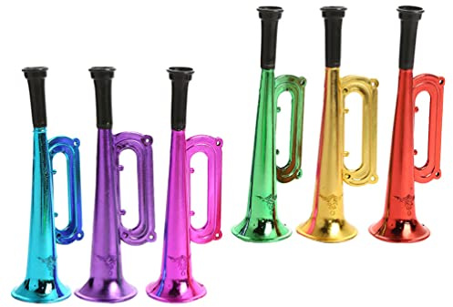 NUOBESTY 6 Stücke Trompeten Spielzeug für Kinder Geräuschmacher Kunststoff Musikinstrumente Wettbewerb Party Atmosphäre Jubelnde Trompeten Hornpfeife Fans Jubelnde Trompeten für Kinder